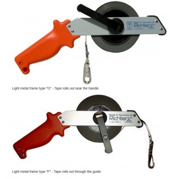 Tape roll out "G": the measuring tape rolls straight
down near the handle - easy to hold, no tension to the
hand ankle